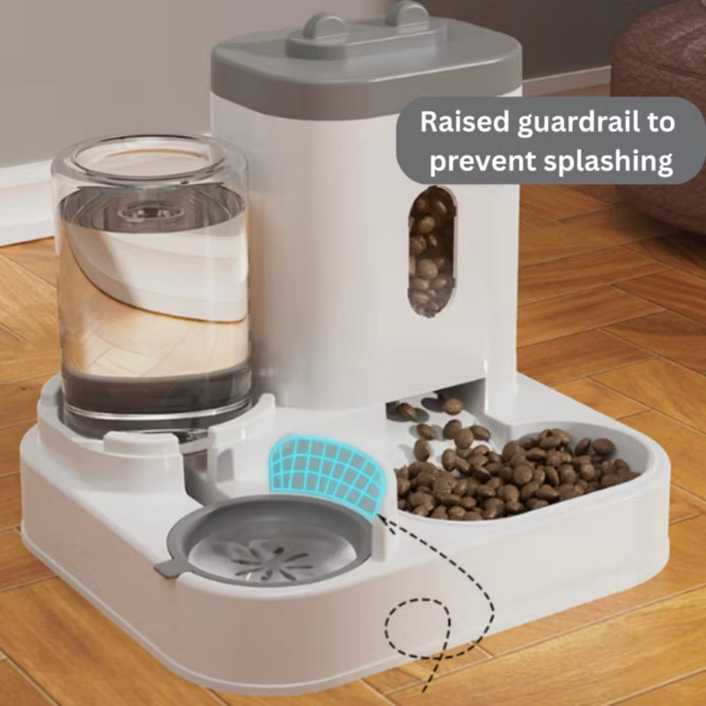 2in1 Pet Automatic Feeder Water Bowl Cat Dog