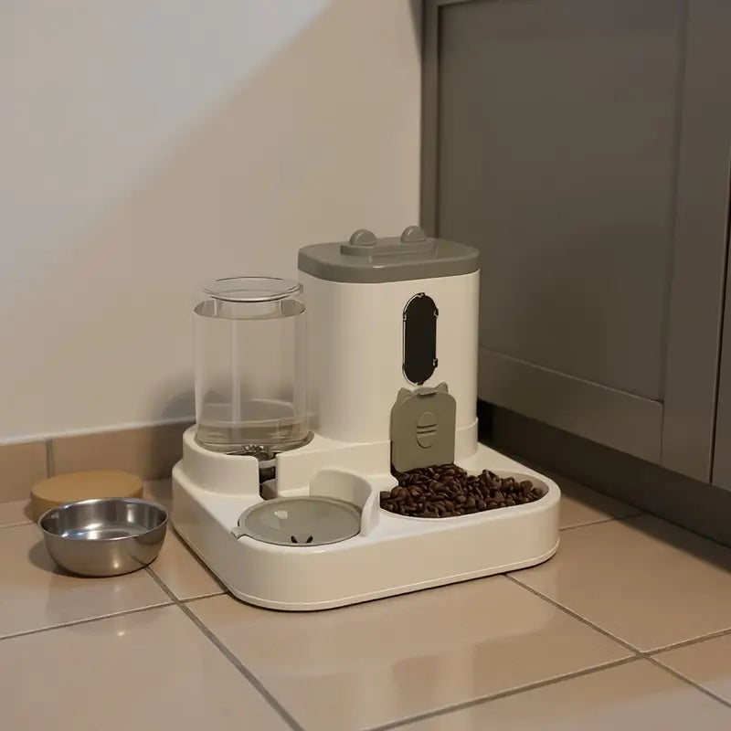 2in1 Pet Automatic Feeder Water Bowl Cat Dog